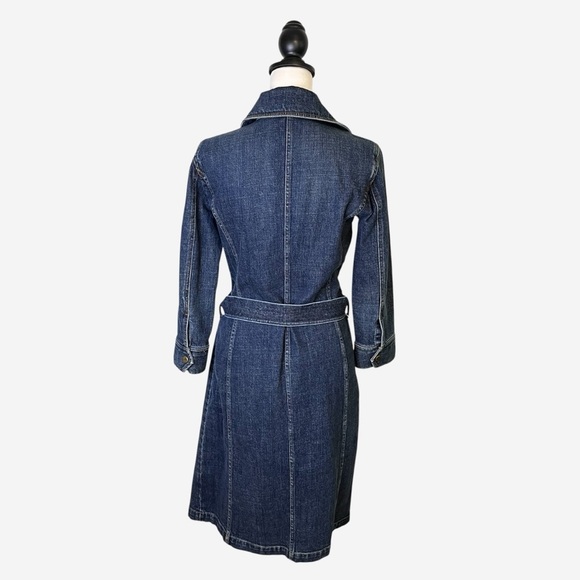 Vintage Ralph Lauren Denim Trench Coat Petite Small - Picture 11 of 15